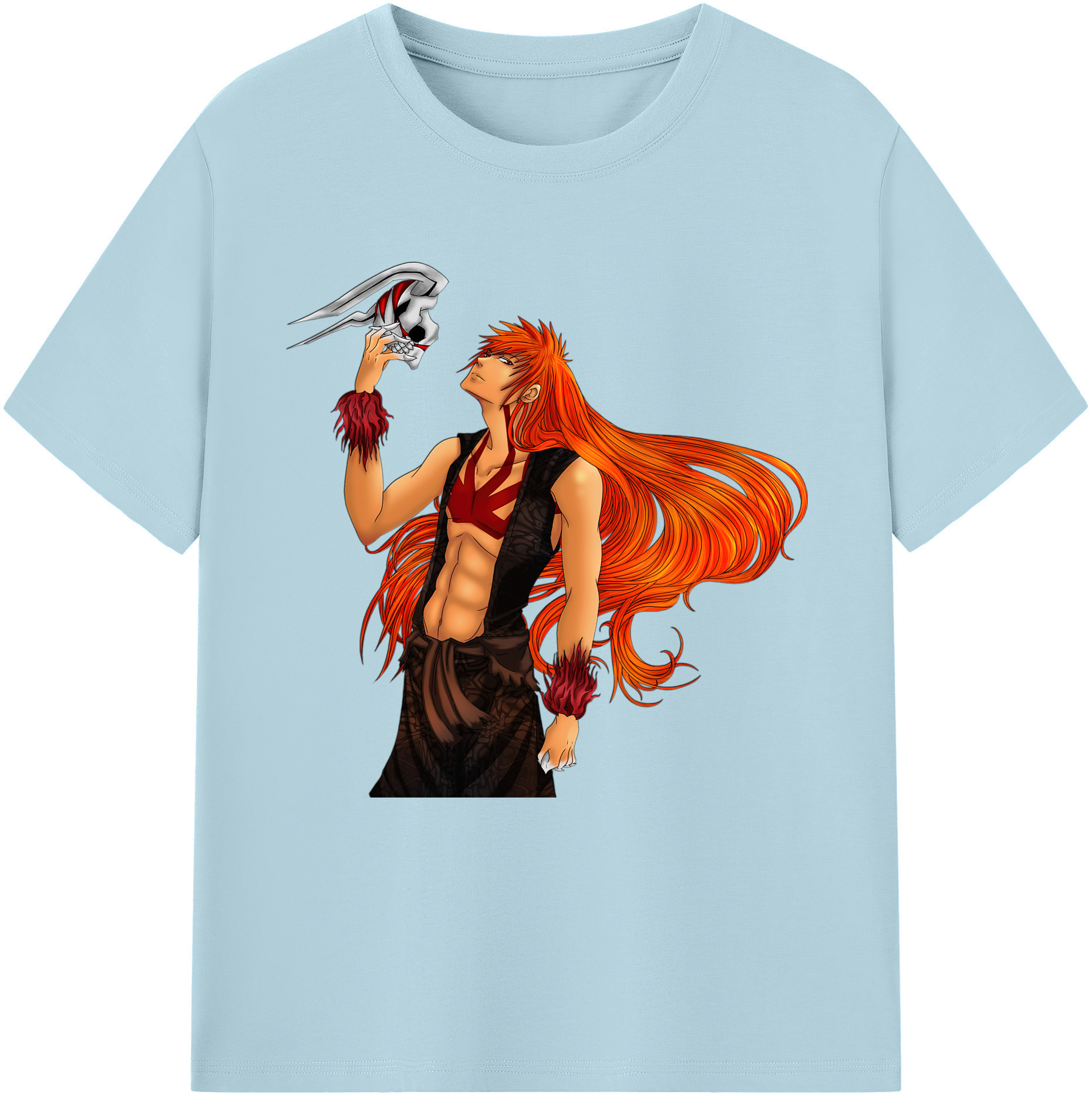 （画像用） ブリーチ 黒崎一護（くろさき いちご）BLEACH Kurosaki Ichigo 綿100％半袖Tシャツ（フロントプリント）